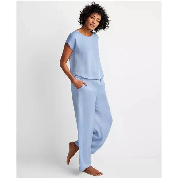 State of Day Womens Silk Touch Short Sleeve Pajama Set, Blue, 2XL 0137 - Picture 1 of 3